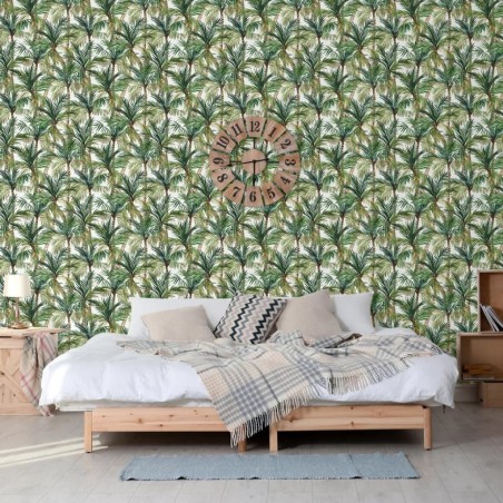 DUTCH WALLCOVERINGS Tapete Palm Trees Grün und Weiß