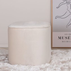 Venture Home Hocker Piff 44x44x41 cm Samt Weiß