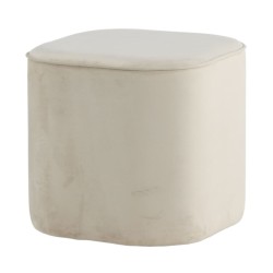 Venture Home Hocker Piff 44x44x41 cm Samt Weiß