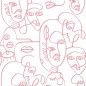 Noordwand Tapete Friends & Coffee Line Art Faces Weiß und Rosa Noordwand Tapete Friends & Coffee Line Art Faces Weiß und Rosa