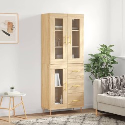 Highboard Sonoma-Eiche 69,5x34x180 cm Holzwerkstoff