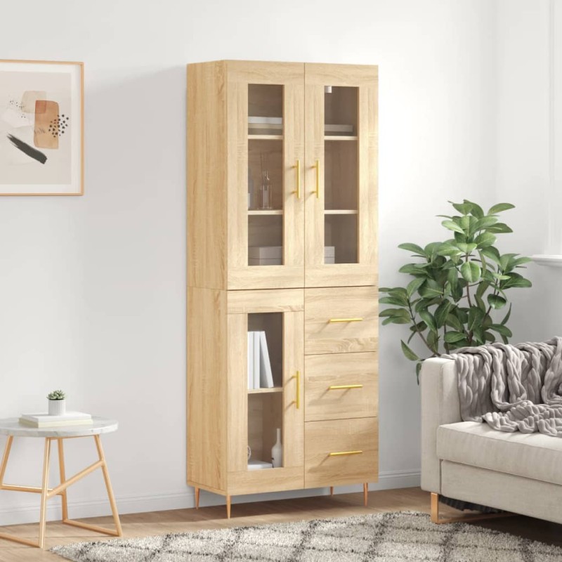 Highboard Sonoma-Eiche 69,5x34x180 cm Holzwerkstoff Highboard Sonoma-Eiche 69,5x34x180 cm Holzwerkstoff