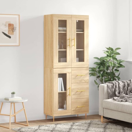 Highboard Sonoma-Eiche 69,5x34x180 cm Holzwerkstoff