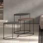 Rousseau 3-tlg. Beistelltisch-Set Tanto Metall Schwarz und Golden Rousseau 3-tlg. Beistelltisch-Set Tanto Metall Schwarz und Golden