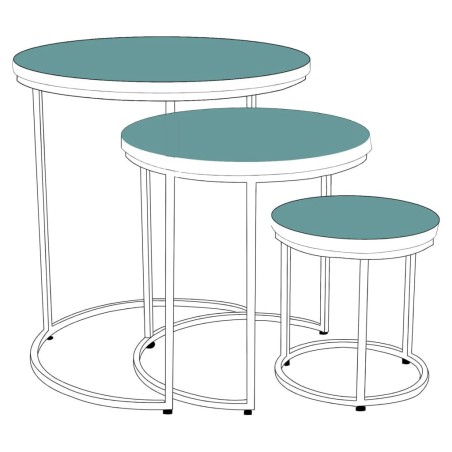 Rousseau 3-tlg. Beistelltisch-Set Leo Holz Magnolie
