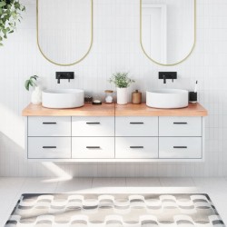 Waschtischplatte Hellbraun 180x60x6 cm Massivholz Behandelt