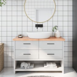 Waschtischplatte Hellbraun 120x30x4 cm Massivholz Behandelt