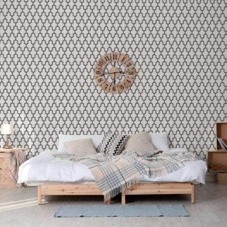 DUTCH WALLCOVERINGS Tapete Geometric Weiß und Schwarz