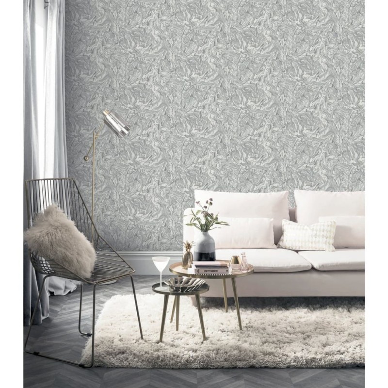 DUTCH WALLCOVERINGS Tapete Liquid Marble Grau DUTCH WALLCOVERINGS Tapete Liquid Marble Grau