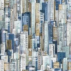  Noordwand Tapete Friends & Coffee Cities and Skyline Blau 