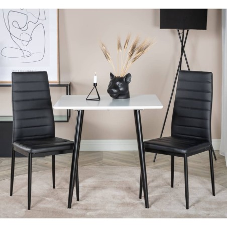 Venture Home Esszimmerstühle 2 Stk. Slim Lederoptik Schwarz