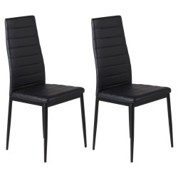 Venture Home Esszimmerstühle 2 Stk. Slim Lederoptik Schwarz