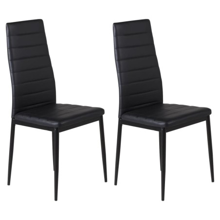 Venture Home Esszimmerstühle 2 Stk. Slim Lederoptik Schwarz