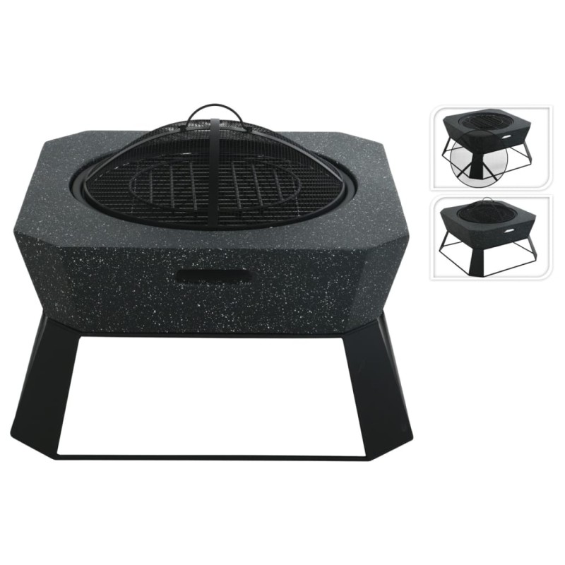 ProGarden Feuerschale mit Grill Quadratisch 62x62x43,5 cm Schwarz ProGarden Feuerschale mit Grill Quadratisch 62x62x43,5 cm Schwarz