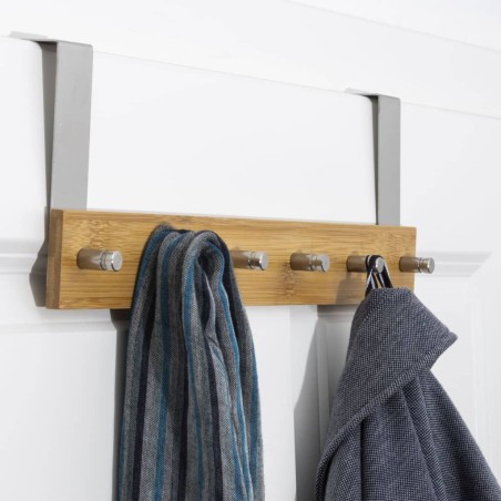 HI Türgarderobe mit 6 Haken 40x4,8x12 cm Bambus 