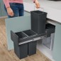 Hailo Einbau-Mülleimer EcoLine 3x10L Schwarz Hailo Einbau-Mülleimer EcoLine 3x10L Schwarz