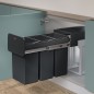 Hailo Einbau-Mülleimer EcoLine 3x10L Schwarz Hailo Einbau-Mülleimer EcoLine 3x10L Schwarz