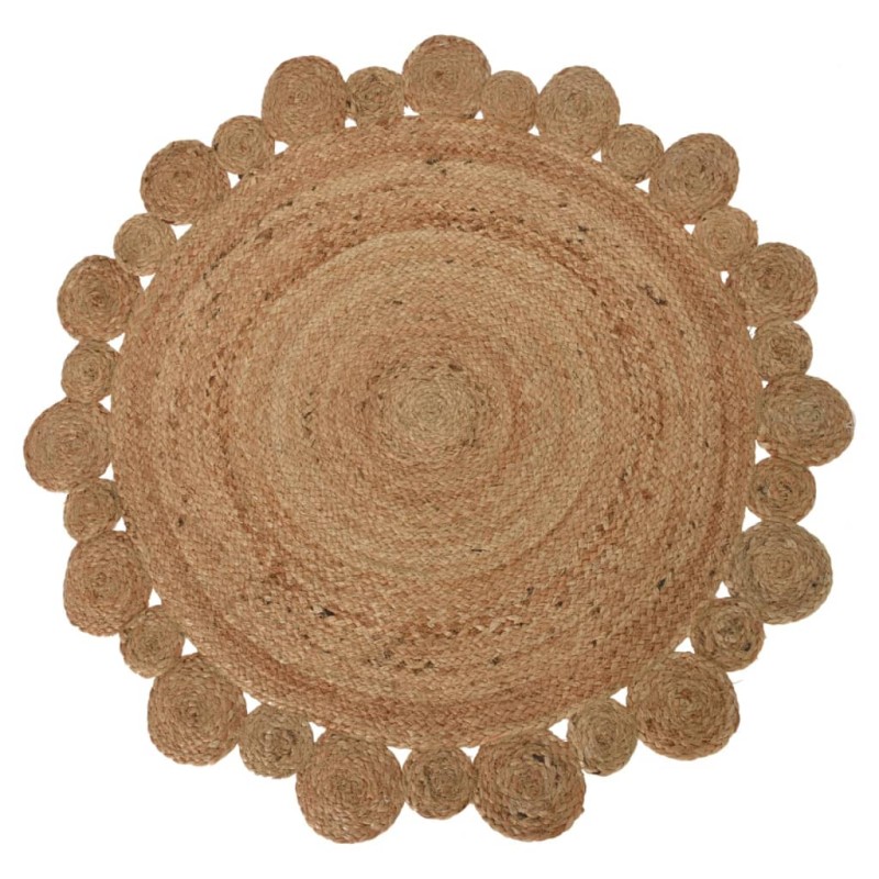 H&S Collection Teppich mit Blumenrand 90 cm Natur H&S Collection Teppich mit Blumenrand 90 cm Natur