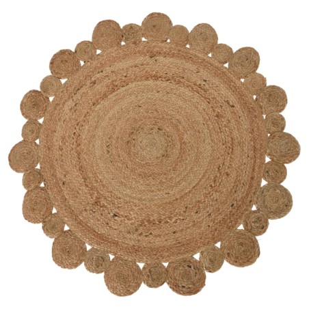 H&S Collection Teppich mit Blumenrand 90 cm Natur