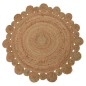 H&S Collection Teppich mit Blumenrand 90 cm Natur H&S Collection Teppich mit Blumenrand 90 cm Natur