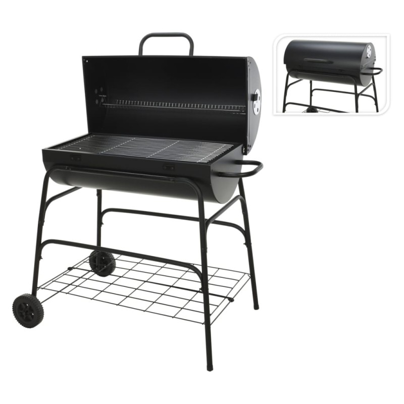 ProGarden Holzkohlegrill mit Rädern Zylinder ProGarden Holzkohlegrill mit Rädern Zylinder