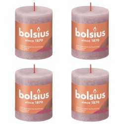 Bolsius Rustikale Stumpenkerzen Shine 4 Stk. 80x68 mm Aschenrosa