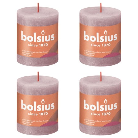 Bolsius Rustikale Stumpenkerzen Shine 4 Stk. 80x68 mm Aschenrosa
