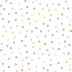 Noordwand Tapete Mondo baby Confetti Dots Rosa, Weiß und Braun