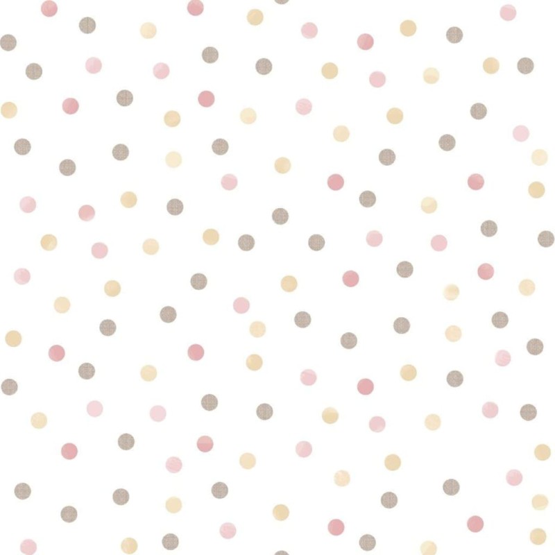 Noordwand Tapete Mondo baby Confetti Dots Rosa, Weiß und Braun Noordwand Tapete Mondo baby Confetti Dots Rosa, Weiß und Braun