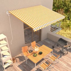vidaXL Automatisch Einziehbare Markise 400×300 cm Gelb und Weiß
