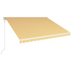 vidaXL Automatisch Einziehbare Markise 400×300 cm Gelb und Weiß