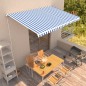 vidaXL Einziehbare Markise Handbetrieben 450 x 300 cm Blau und Weiß vidaXL Einziehbare Markise Handbetrieben 450 x 300 cm Blau und Weiß