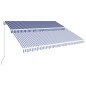 vidaXL Einziehbare Markise Handbetrieben 450 x 300 cm Blau und Weiß vidaXL Einziehbare Markise Handbetrieben 450 x 300 cm Blau und Weiß