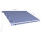 vidaXL Einziehbare Markise Handbetrieben 450 x 300 cm Blau und Weiß vidaXL Einziehbare Markise Handbetrieben 450 x 300 cm Blau und Weiß