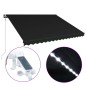 vidaXL Einziehbare Markise mit Windsensor & LED 400x300cm Anthrazit vidaXL Einziehbare Markise mit Windsensor & LED 400x300cm Anthrazit