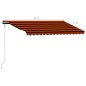 vidaXL Einziehbare Markise mit Windsensor & LED 400x300cm Orange Braun vidaXL Einziehbare Markise mit Windsensor & LED 400x300cm Orange Braun