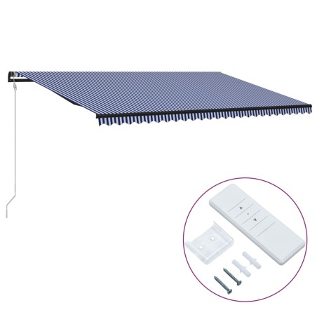 vidaXL Automatisch Einziehbare Markise 600 x 300 cm Blau und Weiß