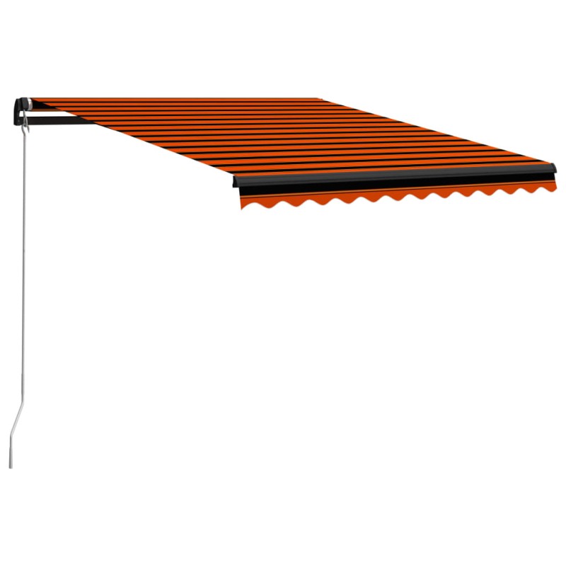 vidaXL Einziehbare Markise Handbetrieben 350 x 250 cm Orange und Braun vidaXL Einziehbare Markise Handbetrieben 350 x 250 cm Orange und Braun