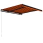 vidaXL Einziehbare Markise Handbetrieben 350 x 250 cm Orange und Braun vidaXL Einziehbare Markise Handbetrieben 350 x 250 cm Orange und Braun