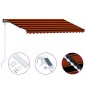 vidaXL Einziehbare Markise mit Windsensor & LED 450x300cm Orange Braun vidaXL Einziehbare Markise mit Windsensor & LED 450x300cm Orange Braun