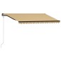 vidaXL Einziehbare Markise mit Windsensor & LED 400x300cm Gelb Weiß vidaXL Einziehbare Markise mit Windsensor & LED 400x300cm Gelb Weiß