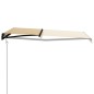 vidaXL Einziehbare Markise mit Windsensor & LED 400x300cm Gelb Weiß vidaXL Einziehbare Markise mit Windsensor & LED 400x300cm Gelb Weiß
