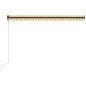 vidaXL Einziehbare Markise mit Windsensor & LED 400x300cm Gelb Weiß vidaXL Einziehbare Markise mit Windsensor & LED 400x300cm Gelb Weiß