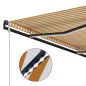 vidaXL Einziehbare Markise mit Windsensor & LED 400x300cm Gelb Weiß vidaXL Einziehbare Markise mit Windsensor & LED 400x300cm Gelb Weiß