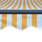 vidaXL Einziehbare Markise mit Windsensor & LED 400x300cm Gelb Weiß vidaXL Einziehbare Markise mit Windsensor & LED 400x300cm Gelb Weiß
