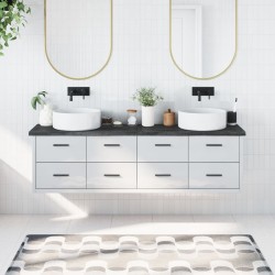 Waschtischplatte Dunkelgrau 180x40x4 cm Massivholz Behandelt