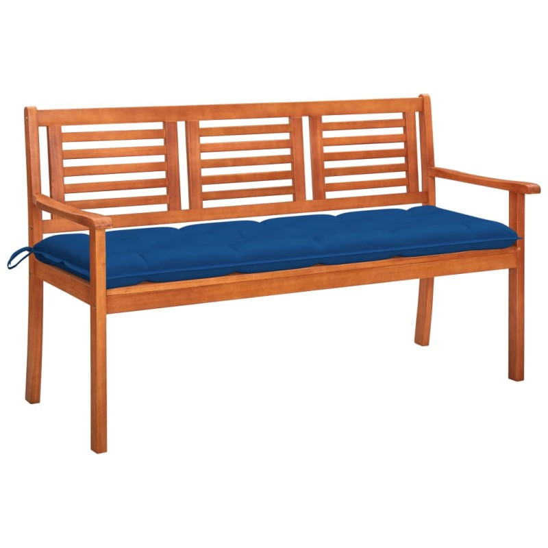 vidaXL 3-Sitzer-Gartenbank mit Auflage 150 cm Massivholz Eukalyptus vidaXL 3-Sitzer-Gartenbank mit Auflage 150 cm Massivholz Eukalyptus