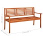vidaXL 3-Sitzer-Gartenbank mit Auflage 150 cm Massivholz Eukalyptus vidaXL 3-Sitzer-Gartenbank mit Auflage 150 cm Massivholz Eukalyptus