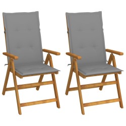 vidaXL Garten-Liegestühle 2 Stk. mit Kissen Akazie Massivholz 