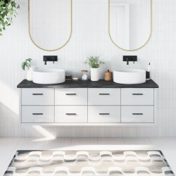 Waschtischplatte Dunkelgrau 180x60x4 cm Massivholz Behandelt